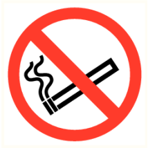 Verboden hier te roken - kunststof plaat 150 mm