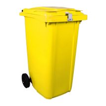 Afvalcontainer 240 liter Geel met Hangslotvoorziening 