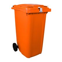 Afvalcontainer 240 liter Oranje met Hangslotvoorziening 