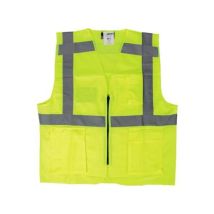 Veiligheidsvest M-Wear 0170 fluo geel met rits en zakken