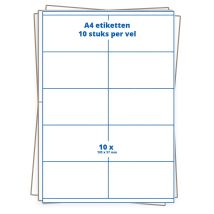 A4 etiket 10 per vel 105x57 mm - 100 vellen