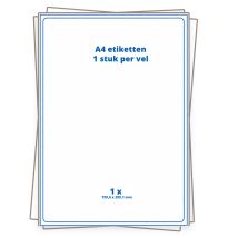 A4 etiket Wit 1 per vel 199,6&times;289,1 mm - 100 vellen