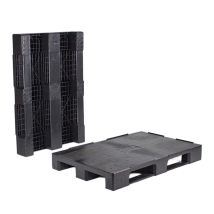 Kunststof Pallet Medium Duty 80 x 120 cm Nieuw Gesloten Dek - 3 Sleden