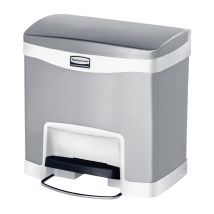 Rubbermaid RVS / Wit Pedaalcontainer Front Step 15 Liter