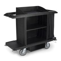 Rubbermaid Hotelwagen Zwart met Dubbele Zakhouder