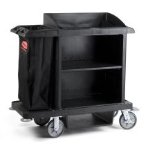 Rubbermaid Hotelwagen Zwart met Enkele Zakhouder