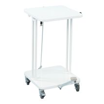 Verrijdbare Afvalzakhouder met deksel en voetpedaal 40 liter wit