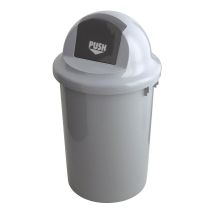 Afvalbak kunststof met Klapdeksel grijs - Inhoud naar keuze