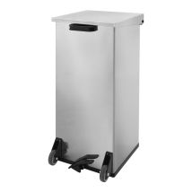 Verrijdbare afvalbak Carro-Kick 110 liter RVS