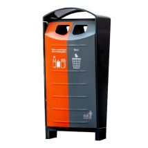 Buitenafvalbak 2x50 Liter Zwart Grijs Oranje