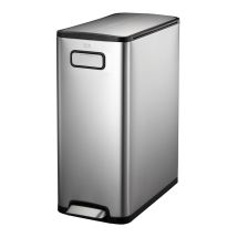 Pedaalemmer EKO Ecofly Afvalscheiding 2x 20 liter mat RVS