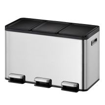 Pedaalemmer EKO Essential Afvalscheiding 2x20 liter mat RVS/zwart