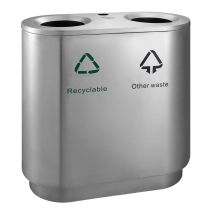 Afvalbak V-Part Afvalscheiding  2x41 liter mat RVS