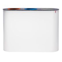 Afvalbak afvalscheiding 3x38 liter wit/antraciet