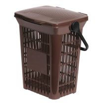 Afvalbak geventileerd met zakhouder GFT 10 liter bruin