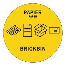 Afvalstroomsticker Forex Papier BE Geel