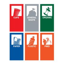 Magneetstickers afvalscheiding 6 stuks