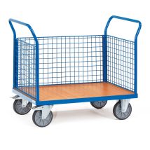 Plateauwagen 600 Kg 1000x680 mm met 3 Gaaswanden