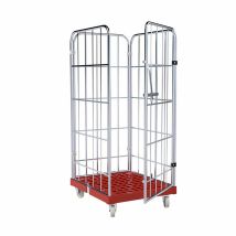 Rolcontainer 1460 Kunststof 4-zijdig met Deur rood