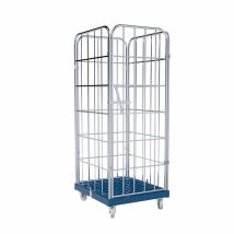 Rolcontainer 1650 Kunststof 4-zijdig met Deur blauw