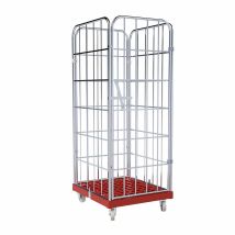 Rolcontainer 1650 Kunststof 4-zijdig met Deur rood