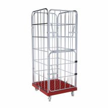 Rolcontainer 1650 Kunststof 4 Half Klapbaar rood