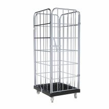 Rolcontainer 1650 Kunststof 4-zijdig met Deur zwart