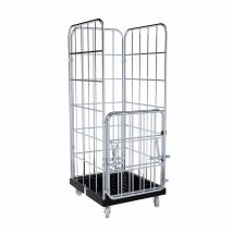 Rolcontainer 1650 Kunststof 4 Half Klapbaar zwart