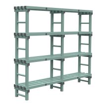 Kunststof Magazijnstelling 4 niveau's groen 400 mm diep