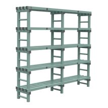 Kunststof Magazijnstelling 5 niveau's groen 400 mm diep