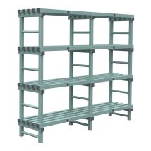 Kunststof Magazijnstelling 4 niveau's groen 500 mm diep