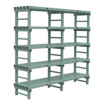 Kunststof Magazijnstelling 5 niveau's groen 500 mm diep