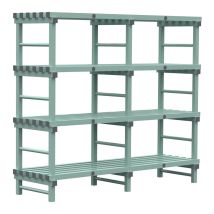 Kunststof Magazijnstelling 5 niveau's groen 600 mm diep