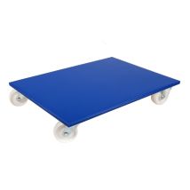 Meubelhondje 80x60 cm. blauw dek, kunststof wiel 100 mm.