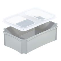 Basicline Inzetbak 1/8 Grijs met Deksel 178 x 138 x 90 mm