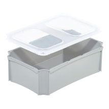 Basicline Inzetbak 1/4 Grijs met Deksel 276 x 177 x 90 mm