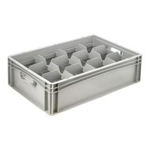 Glazenbak Euronorm 600x400x170 mm 12 vakken