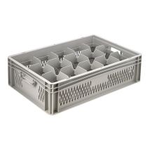 Glazenkrat Euronorm 600x400x170 mm 15 vakken