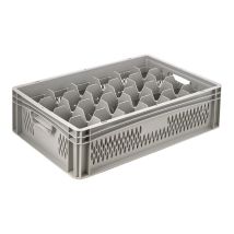 Glazenkrat Euronorm 600x400x170 mm 24 vakken