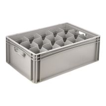 Glazenbak Euronorm 600x400x220 mm 15 vakken