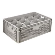 Glazenkrat Euronorm 600x400x220 mm 12 vakken