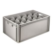 Glazenbak Euronorm 600x400x270 mm 15 vakken