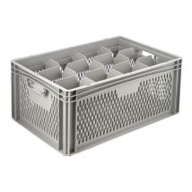 Glazenkrat Euronorm 600x400x270 mm 12 vakken