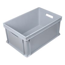 Euronorm Virgin Stapelbak 53 liter Grijs 600 x 400 x 278 mm open handgrepen