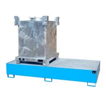 Stalen IBC Lekbak Bauer Blauw 2650x1300x435 mm 1128 Liter