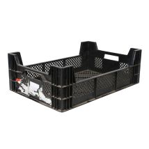 Kunststof Krat Zwart Geperforeerd Zijwand 600x400x180/100 mm - Gebruikt