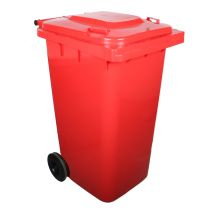 Afvalcontainer 240 liter Rood met Hangslotvoorziening 
