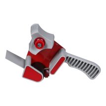 Tapedispenser 50 mm Grijs/Rood met Rem en Veiligheidsmes