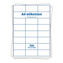 A4 etiketten Transparant 24 per vel 70x37 mm - 25 vellen