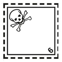 Gevaarsetiket klasse 6.1 250x250 mm zelfklevend vinyl